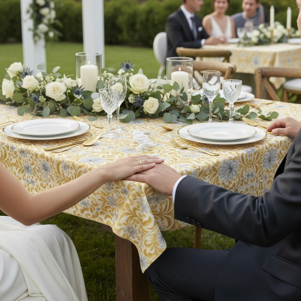 Gilded Garden 60 x 60 WEDDING Tablecloth