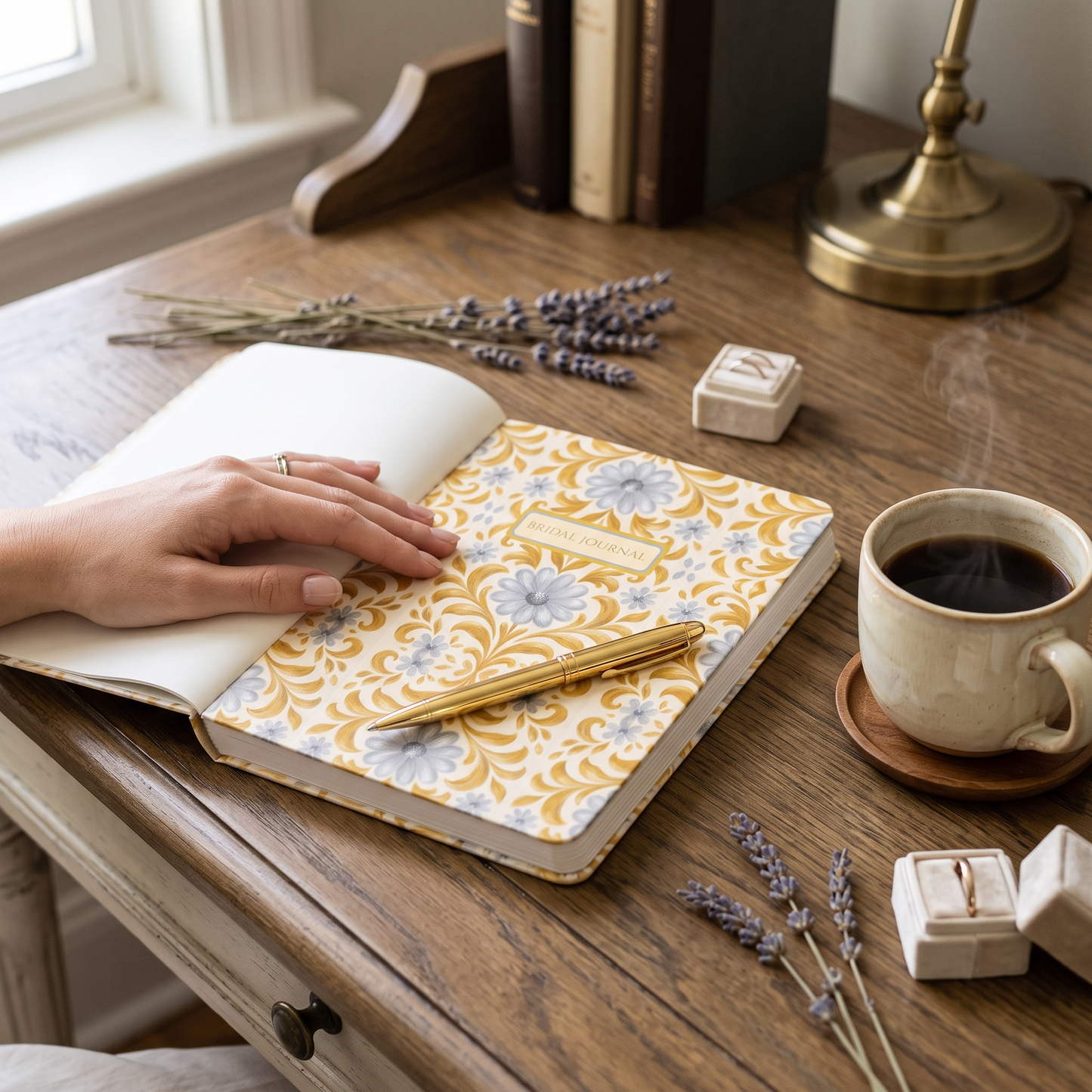Gilded Garden Damask bridal journal
