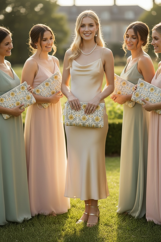 Silver Garden Clutch Bag
