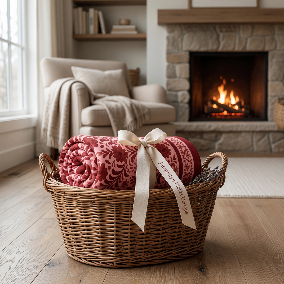 Petite Fleur Rouge Blanket