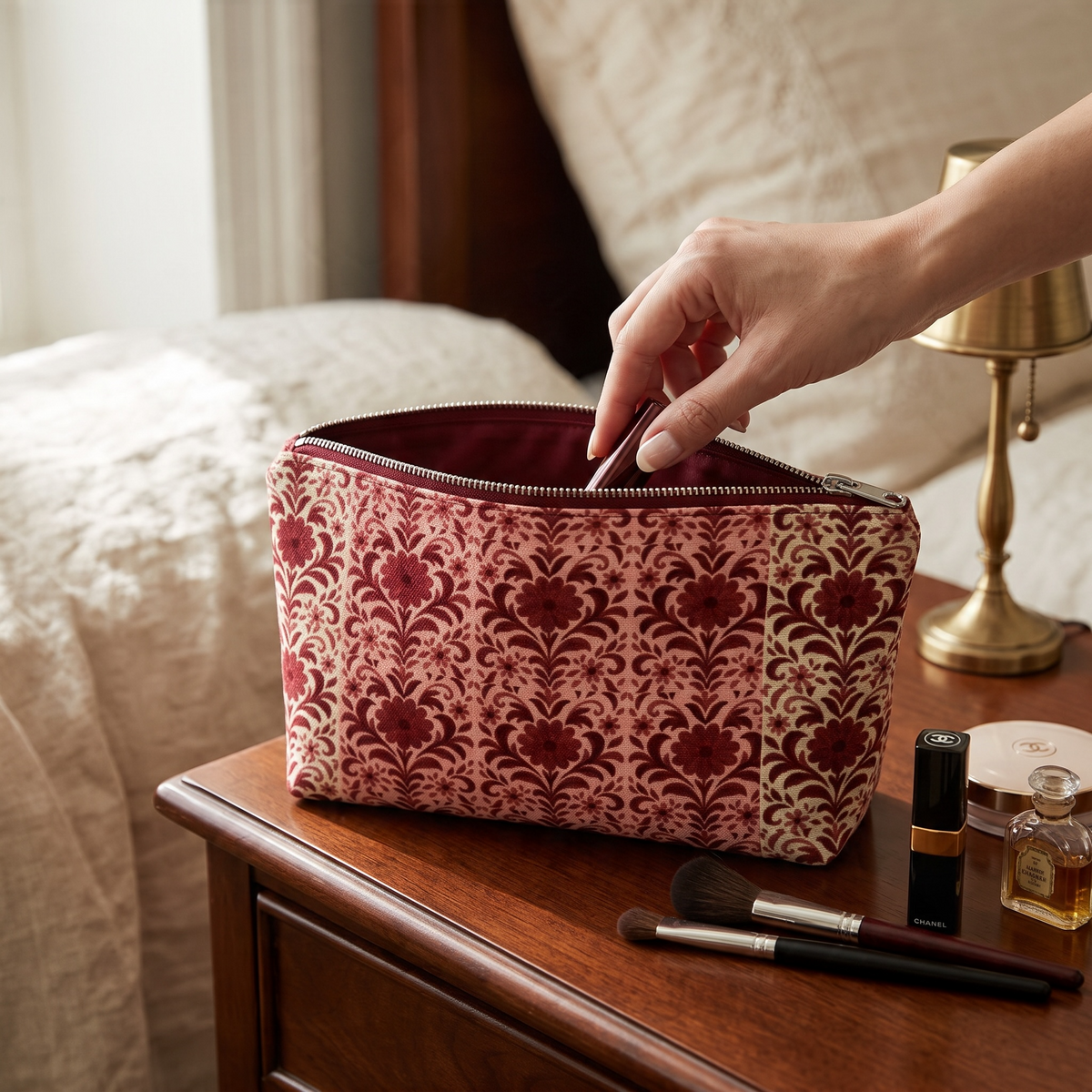 Petite Fleur Rouge D'Hiver Makeup Bag