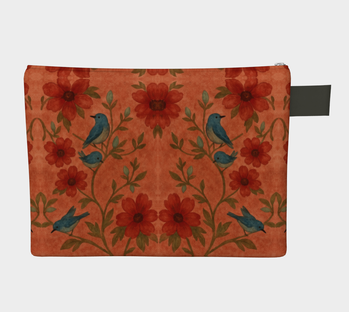 Songbird Bloom Terracotta Zipper Carry-All Bag