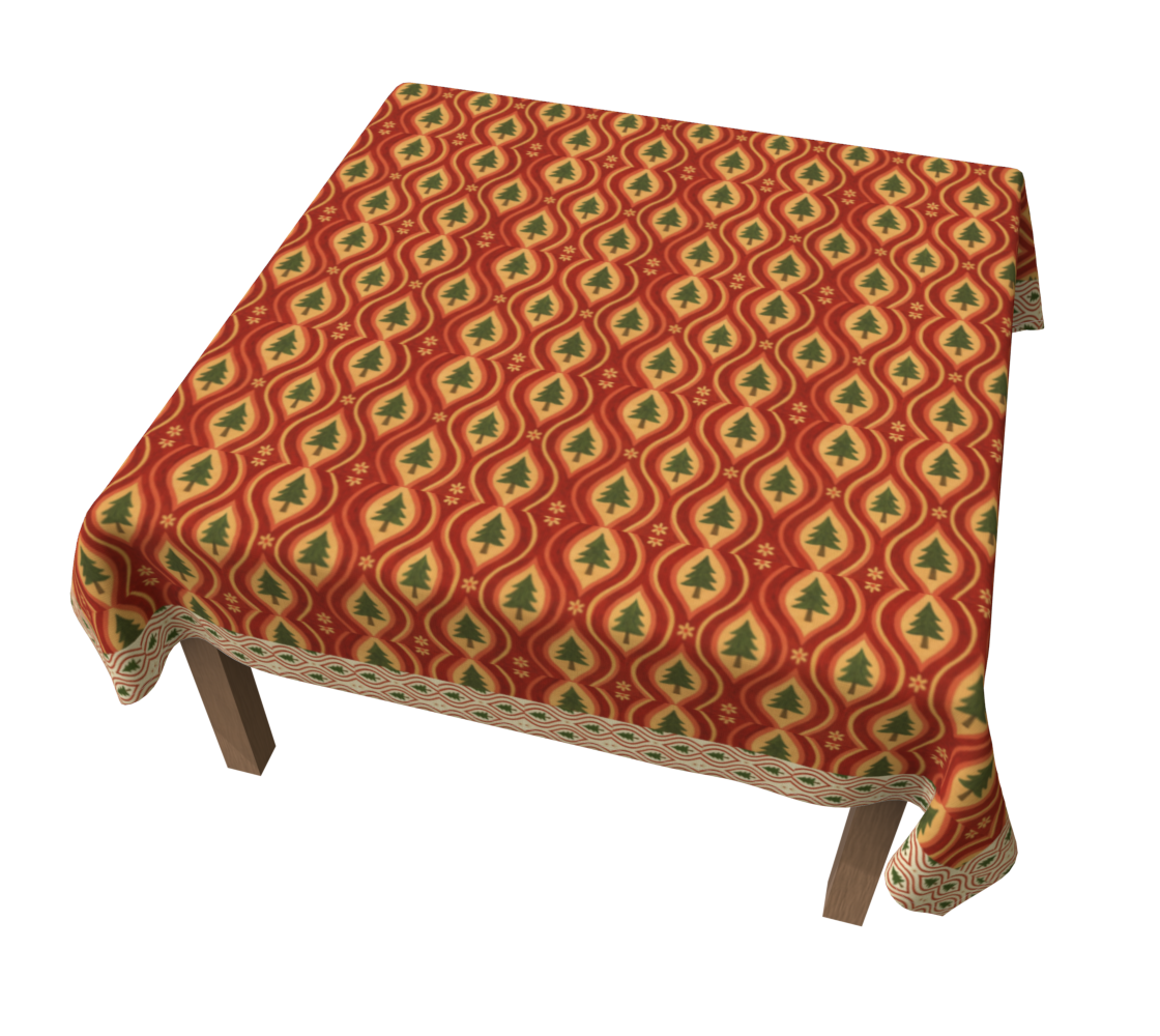 bHearthside Pines banded xmass trees allover #1 60 x 60 tablecloth