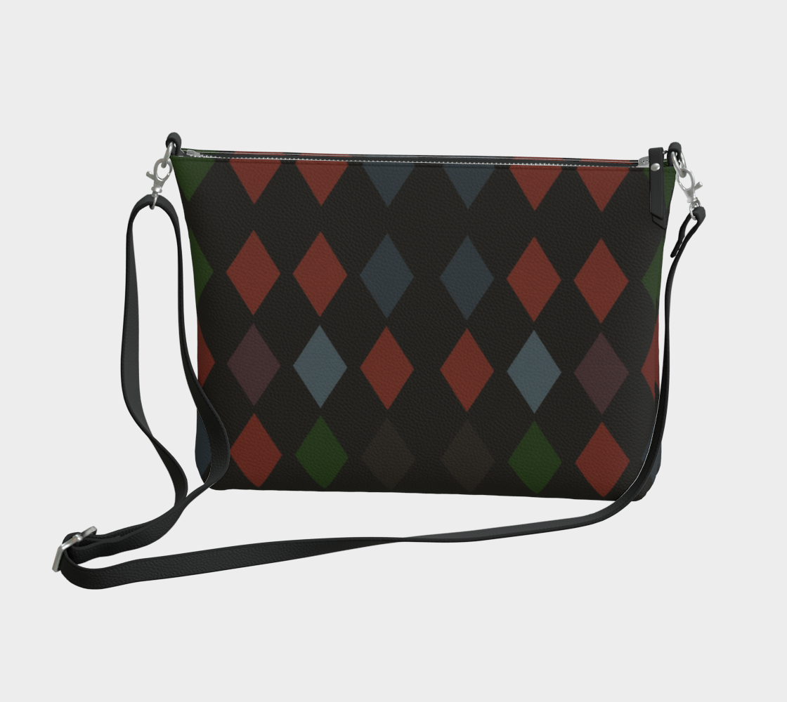 Holiday Harlequin Leather Crossbody Purse