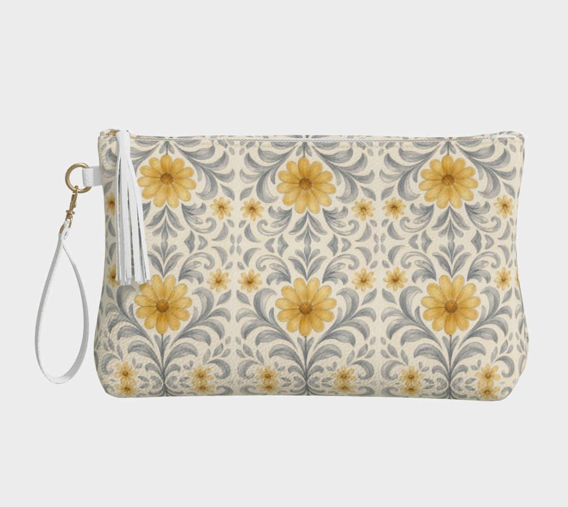 Silver Garden Clutch Bag