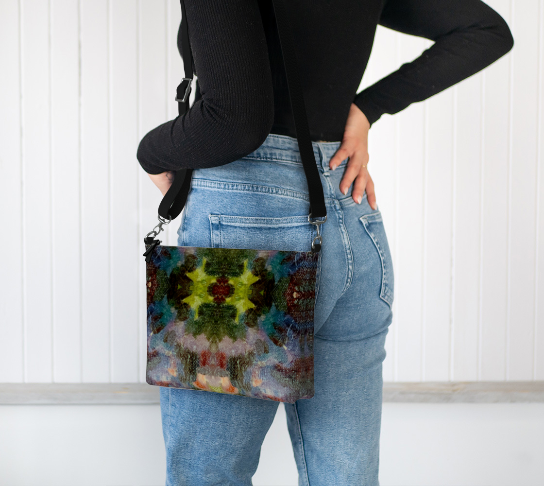Lilac Waterlilies Vegan Leather Crossbody Bag