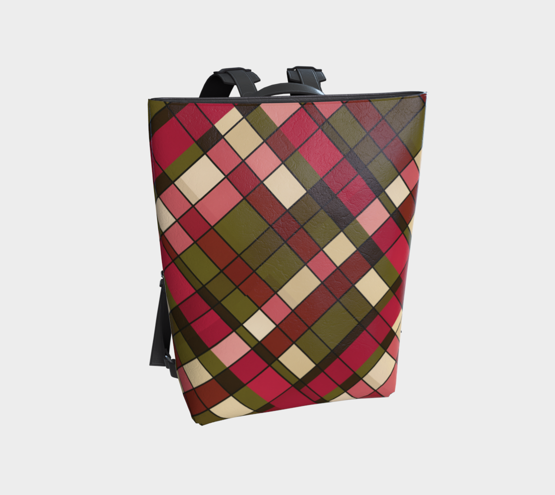 Plaid Harvest Vegan Leather Backpack