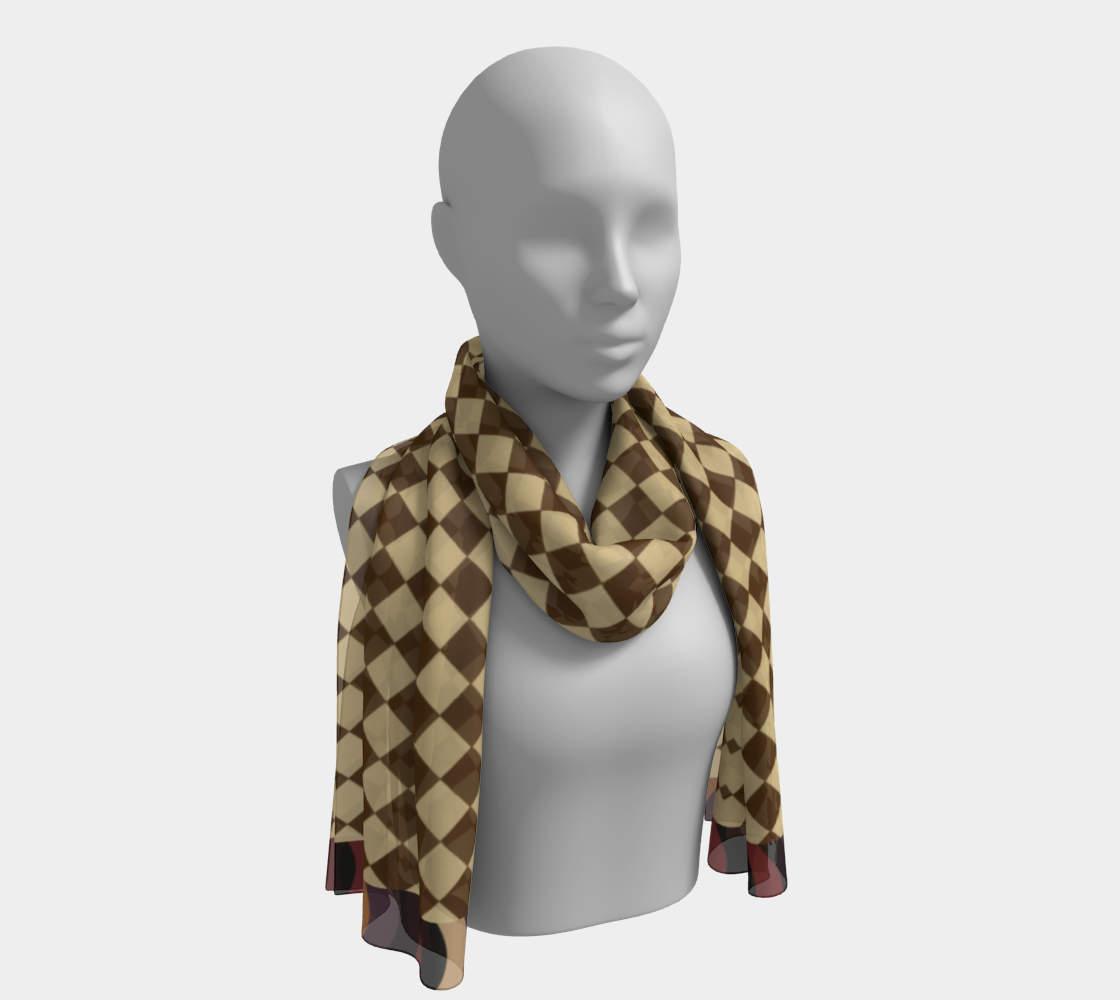 Cafe Harlequin Silk Long Scarf
