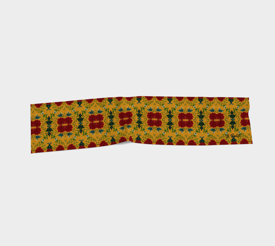 Marquesa Floral Golden Silk Long Scarf