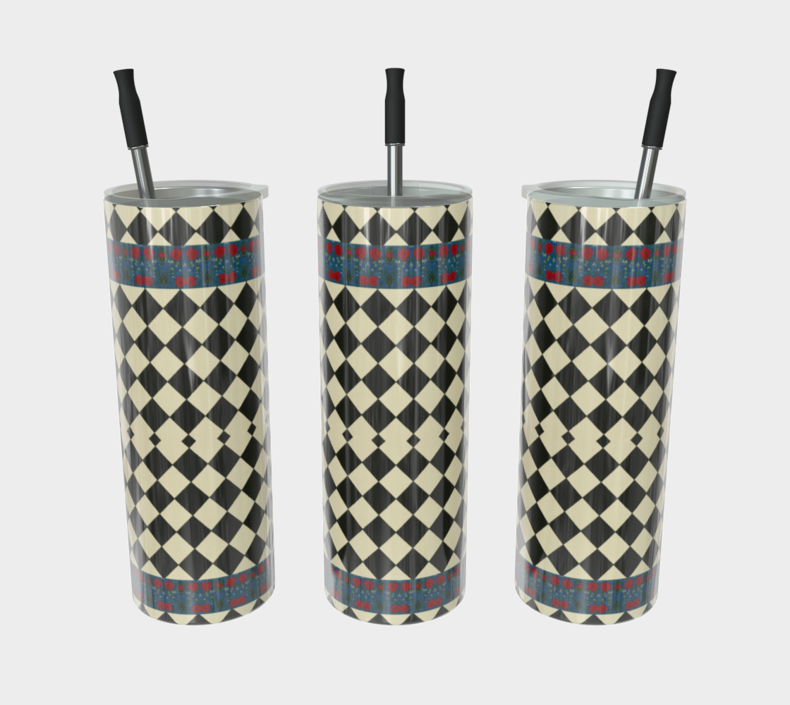 Metro Check Harlequin Blue Water Bottle