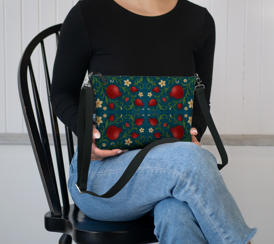 Winter Pomegranates Crossbody Bag