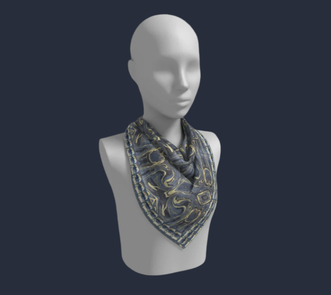 Mendocino Blues Silk Square Scarf