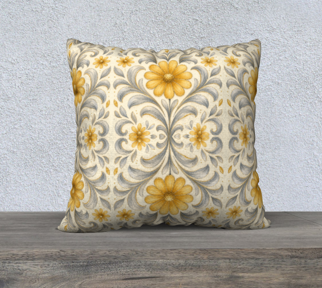 SIlver gardens 22 x 22 pillow