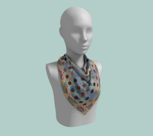Blue Skies Silk Square Scarf