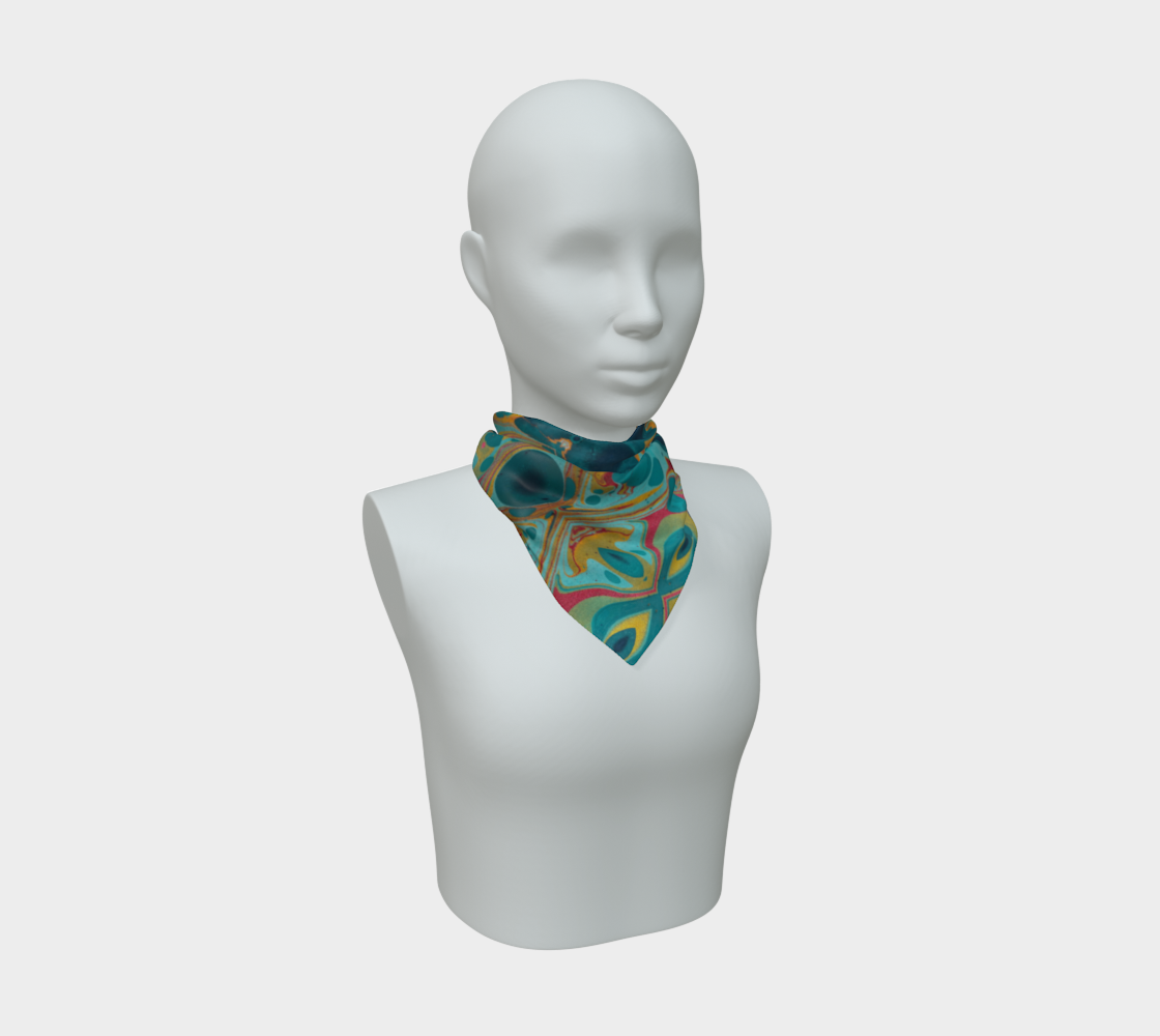 Gilded Peacock Feather 26 x 26 scarf