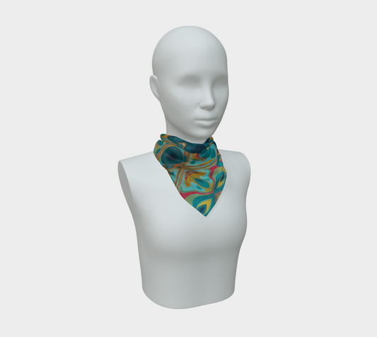 Gilded Peacock Feather 26 x 26 scarf