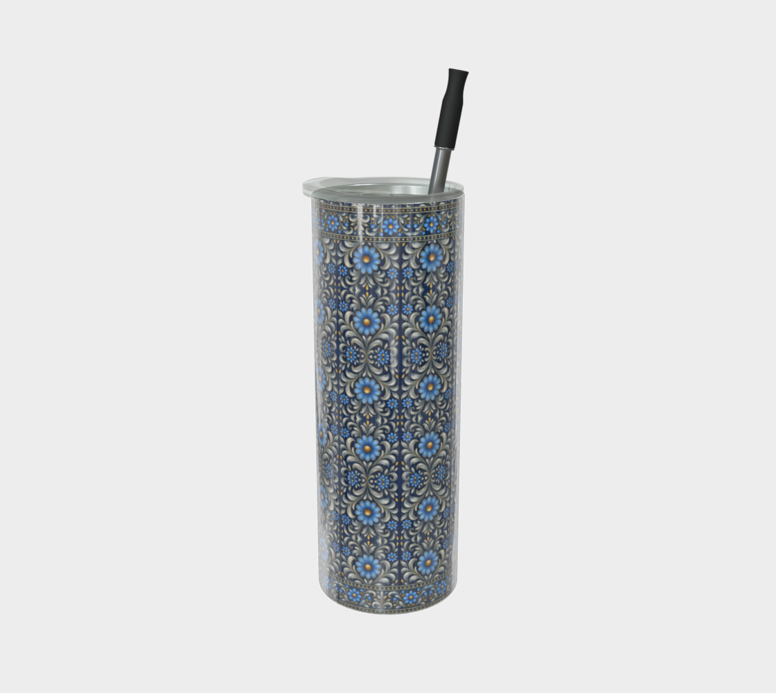 Gilded Navy Azure Bloom tumbler