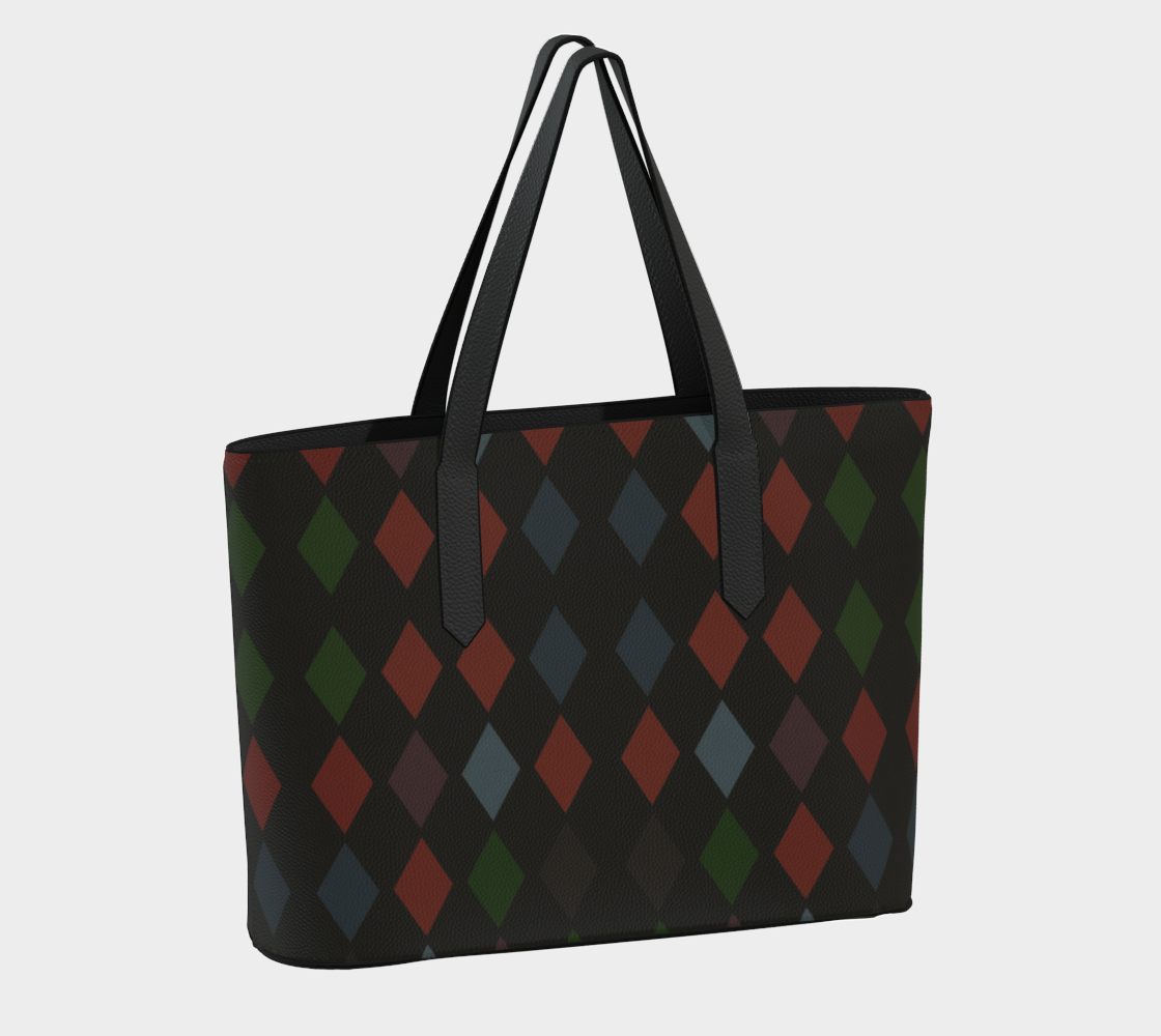 Holiday Harlequin Vegan Leather Tote Bag