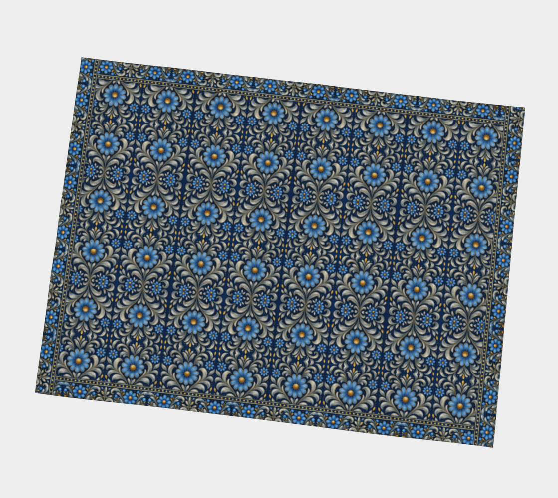 Gilded Navy Azure Bloom placemat