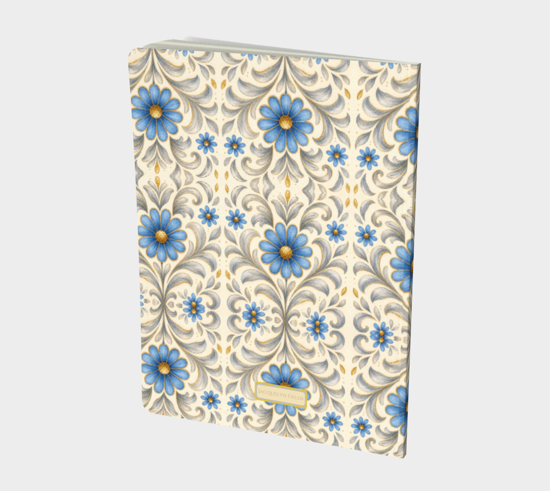 Gilded Azure Bloom Notebook