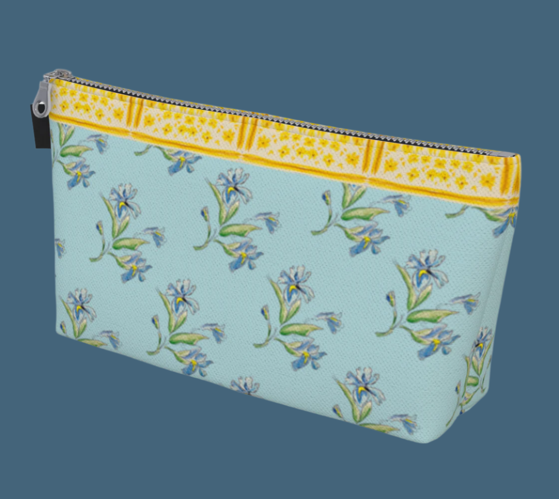 Blue Iris Mint Makeup Bag