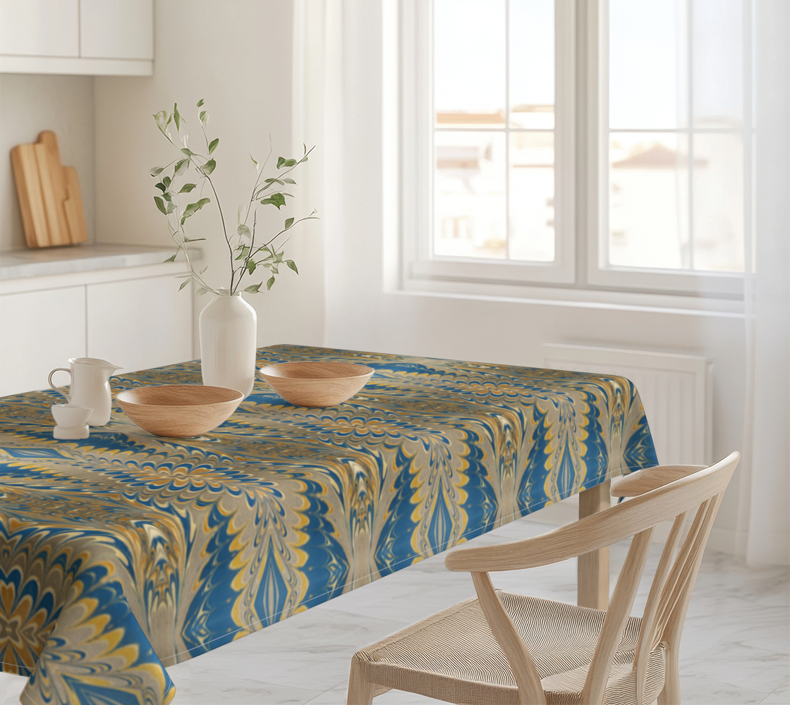 Prussian Blue Swirl 60 x 90 Tablecloth