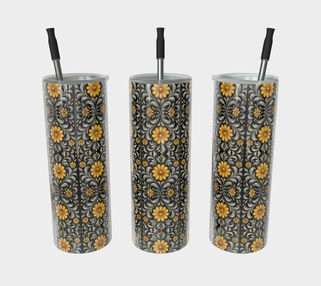 Midnight Silver Garden tumbler