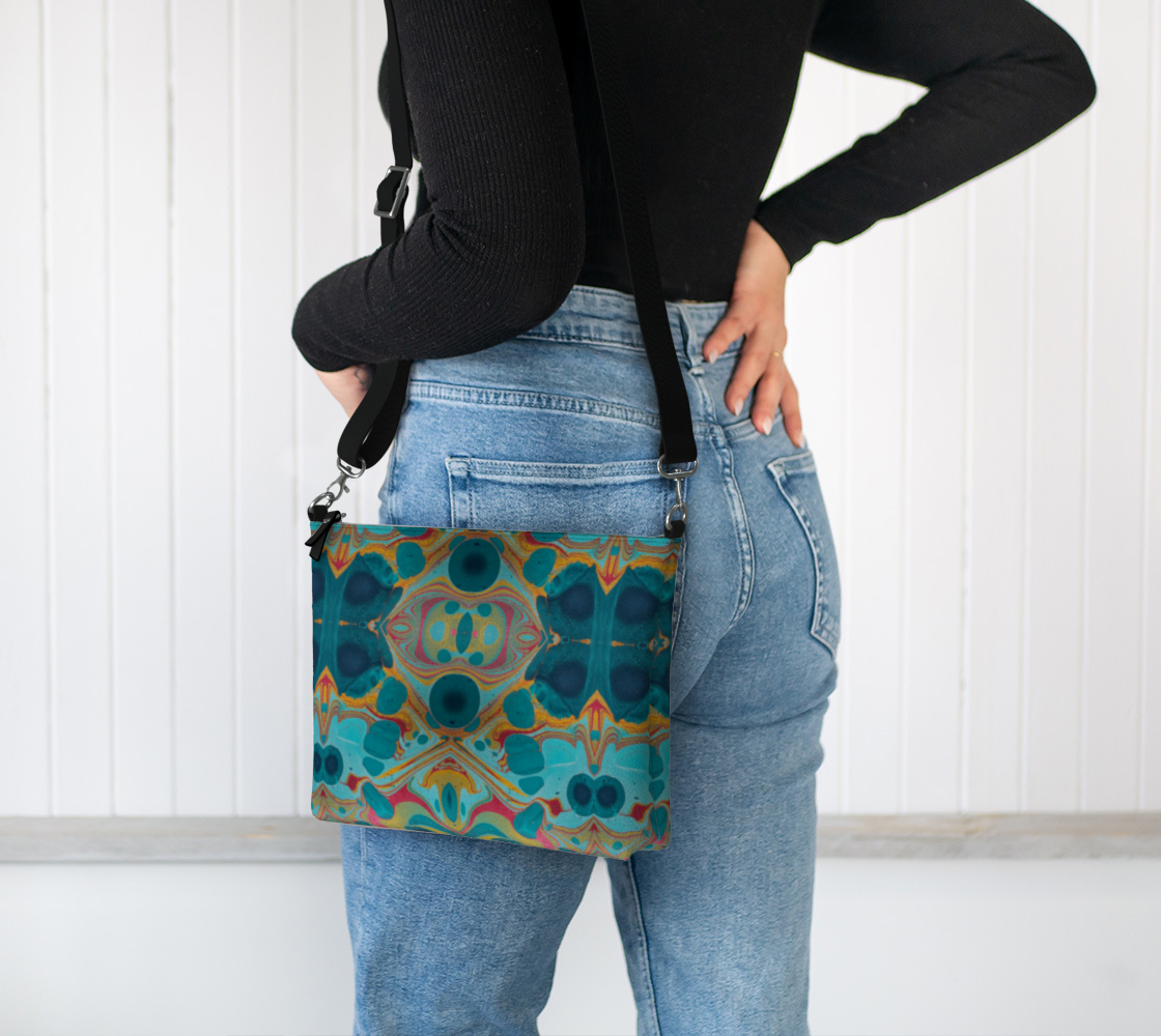 Gilded Currents Vegan Leather Crossbody Purse