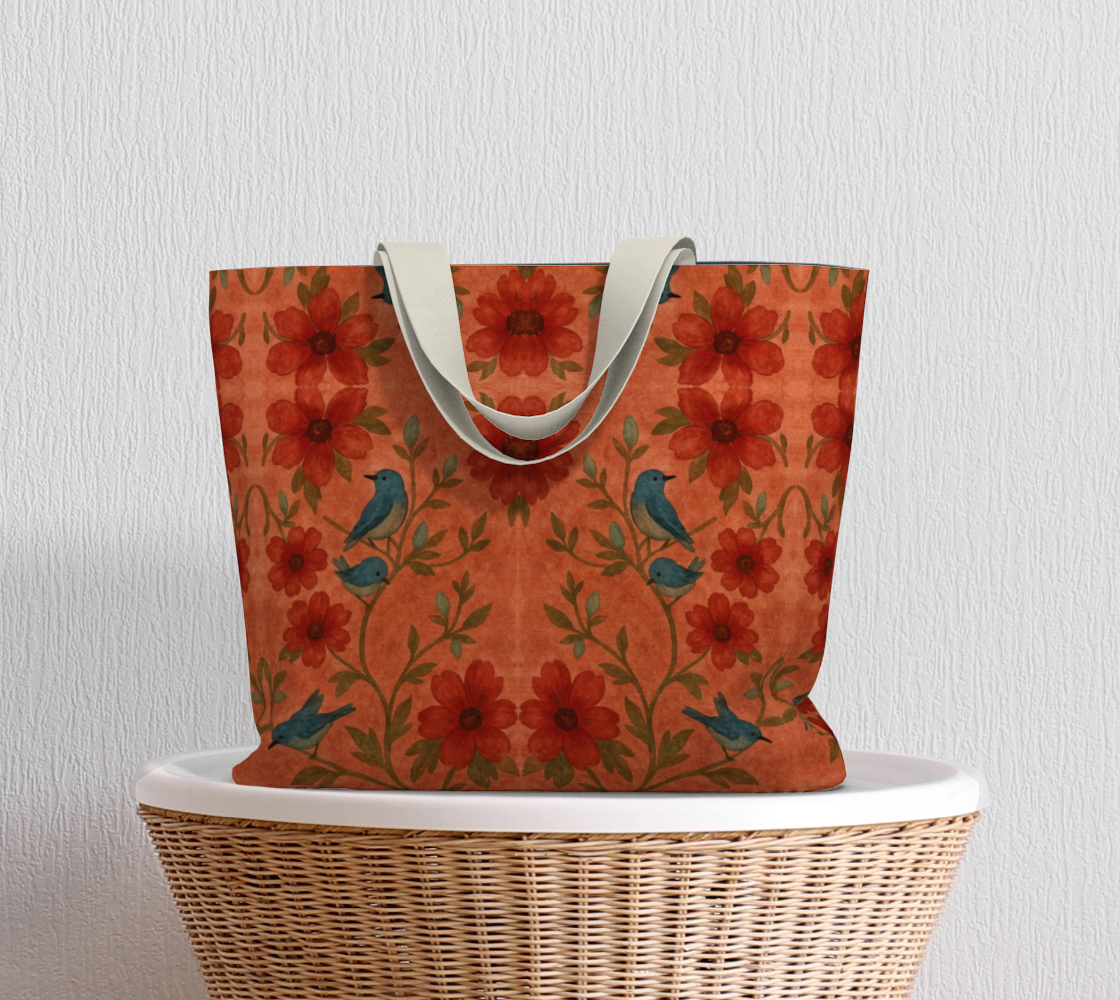 Songbird Bloom Terracotta Tote Bag