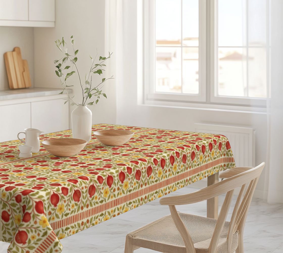 Autumn Pomegranates with Border 60 x 90 Tablecloth