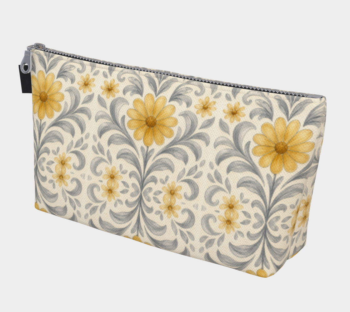 Silver Garden Makeup Bag