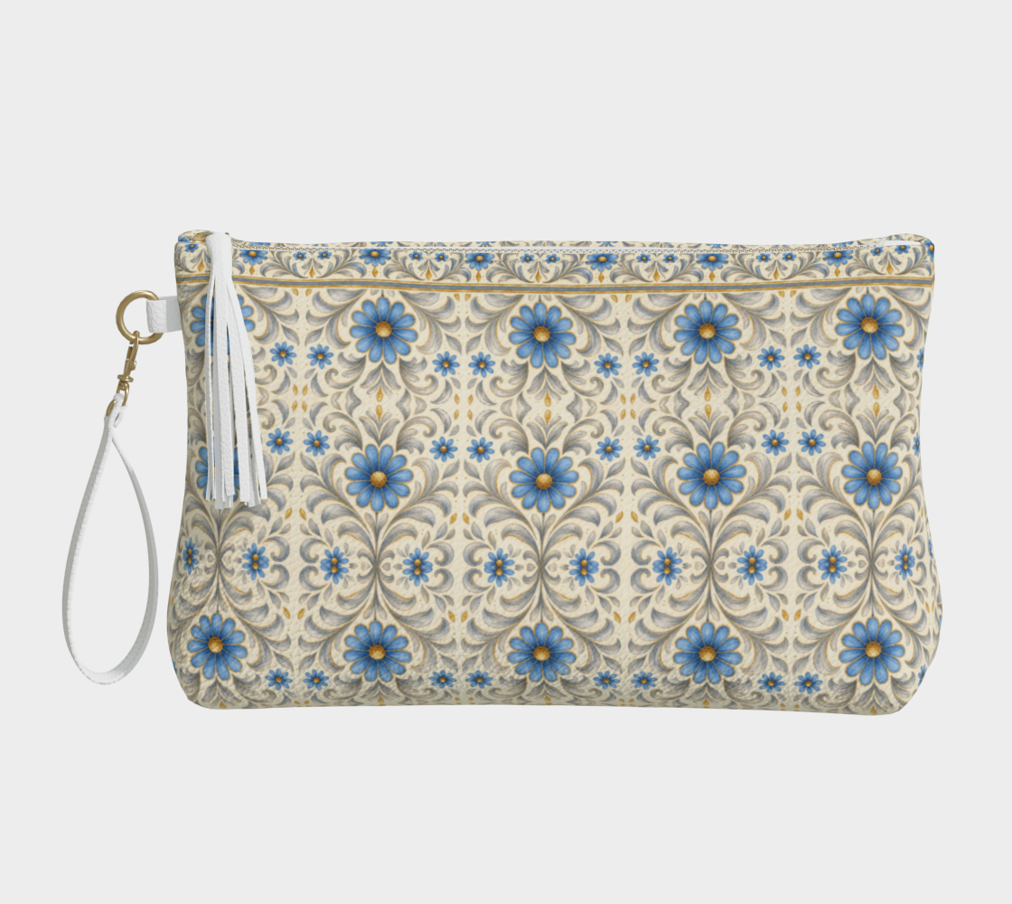 Gilded Azure Bloom clutch bag