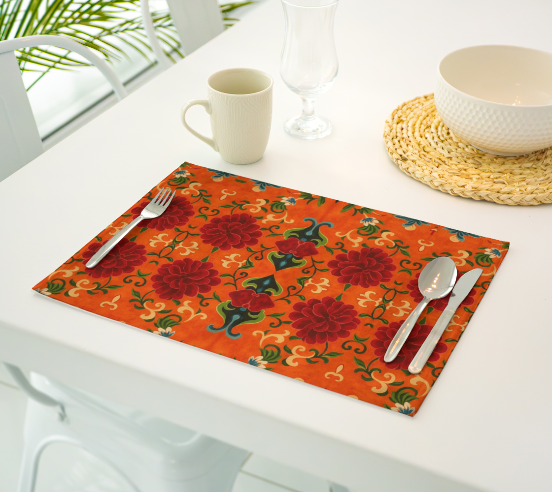 Marquesa Floral Tangerine Placemats