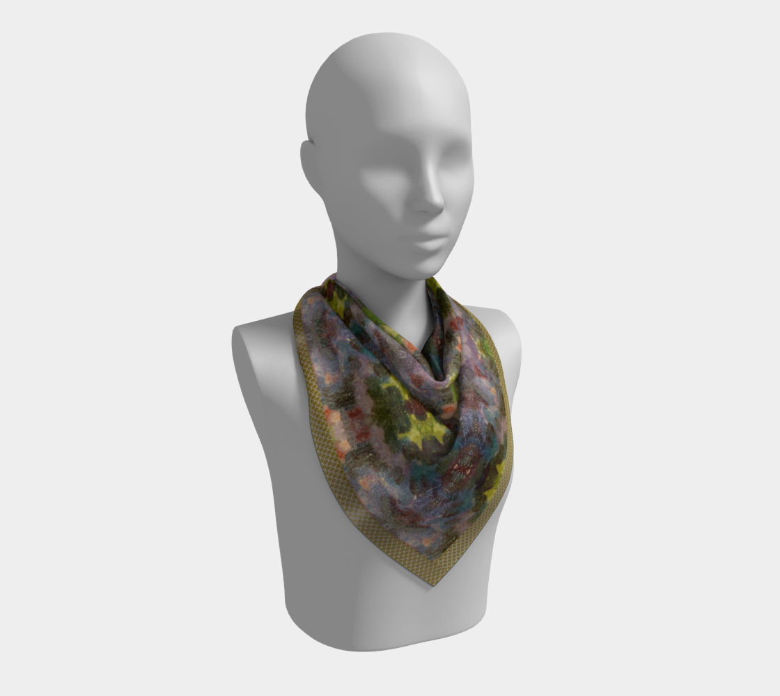 Lilac Waterlilies Silk Square Scarf