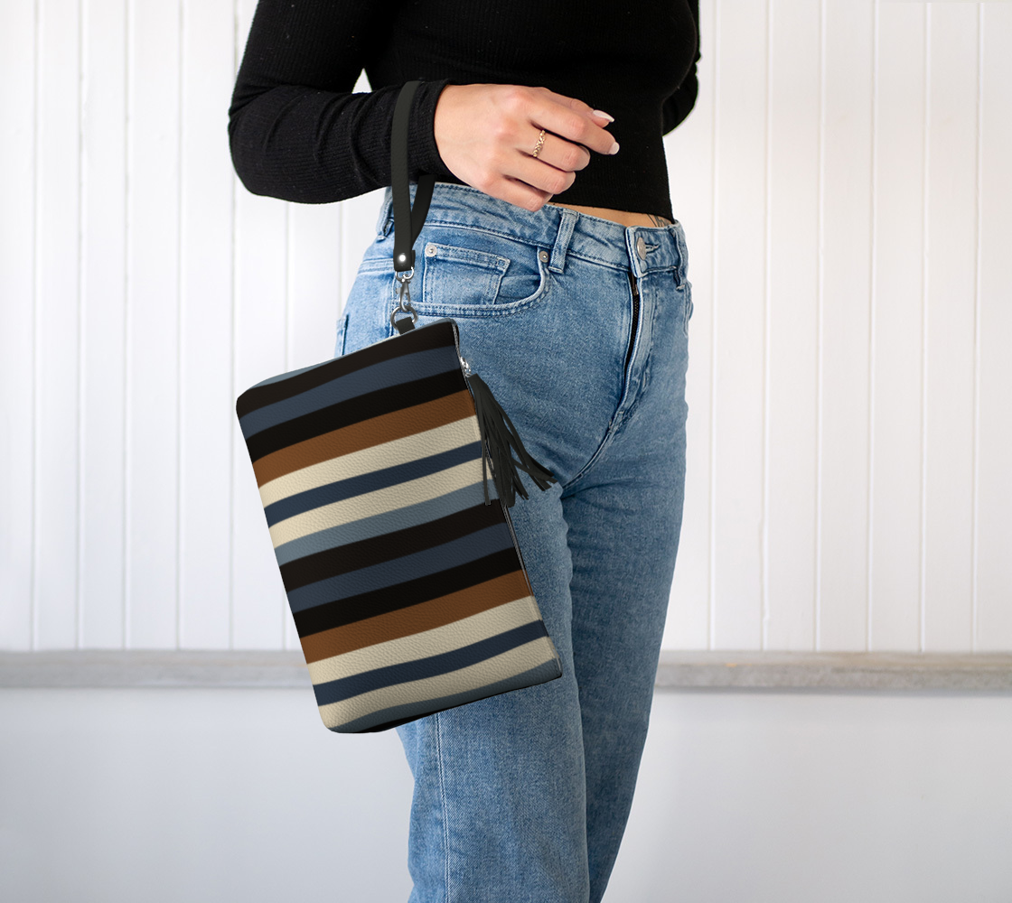 Midnight Timber Vegan Leather Clutch Wristlet