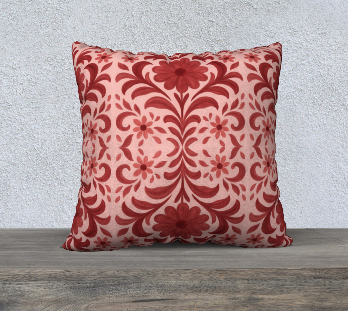 Petite Fleur  Rouge 22  x 22 Pillow