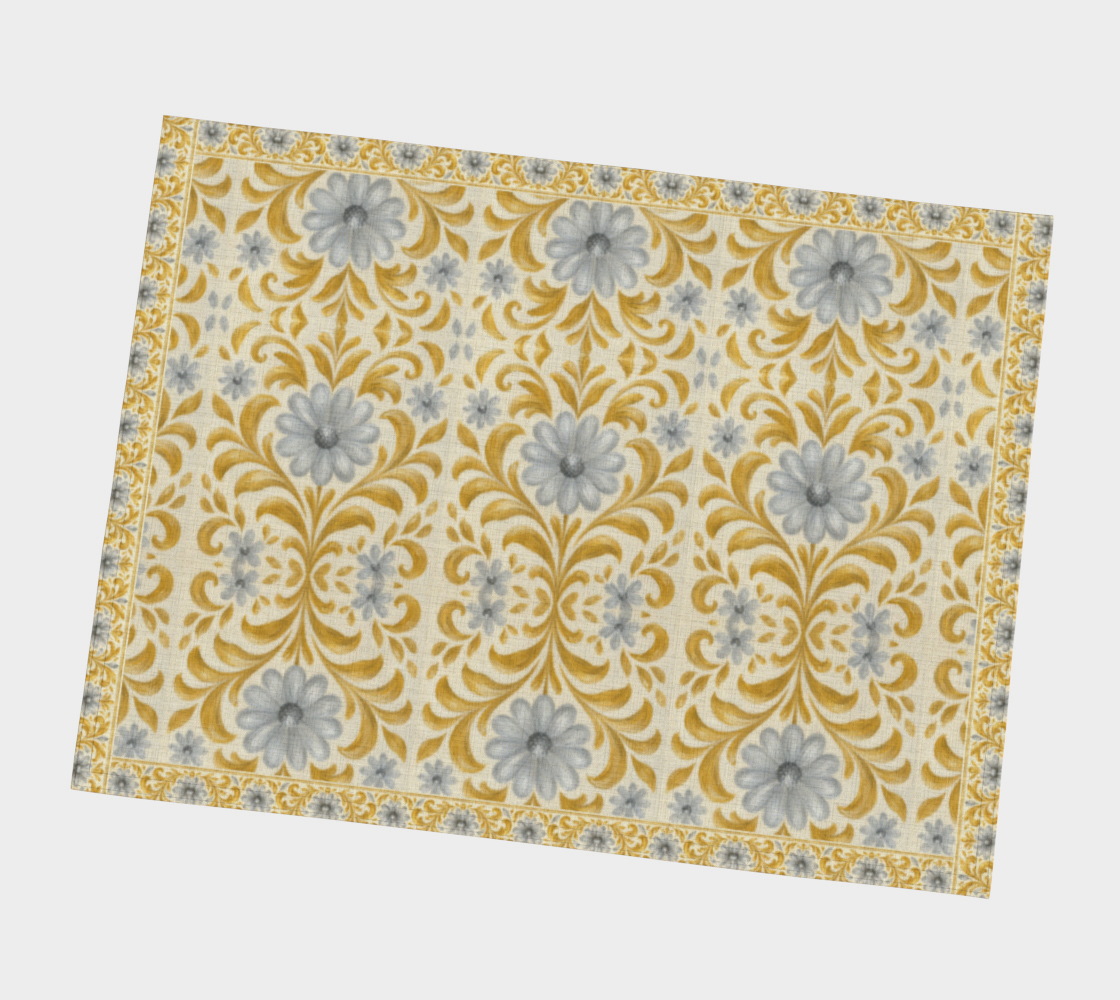 Gilded Garden Damask placemat w border