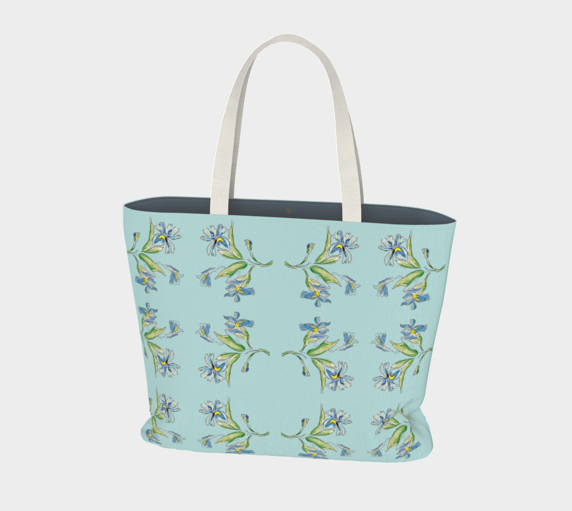Blue Iris Mint Tote Bag