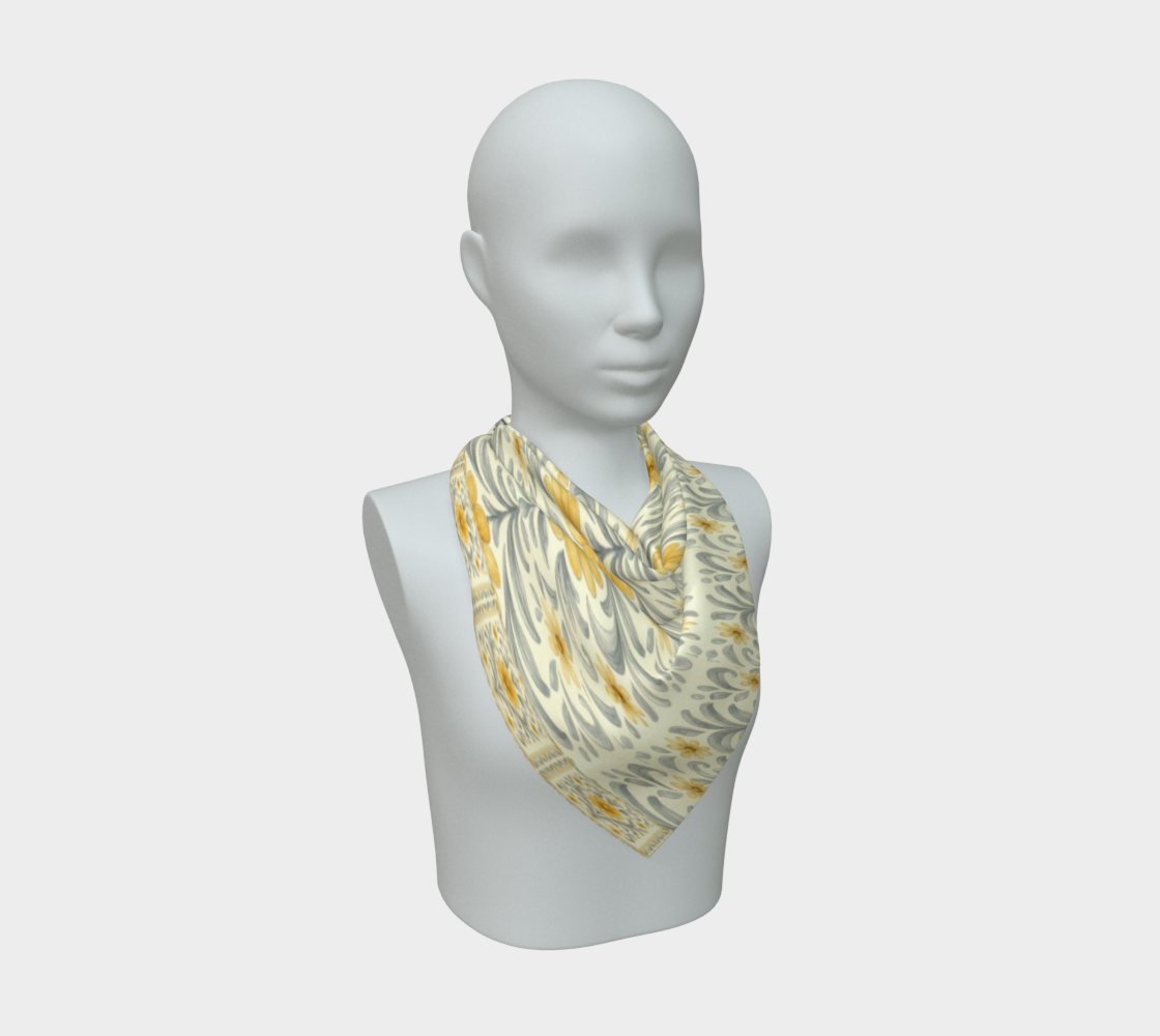 Silver Garden long scarf with border
