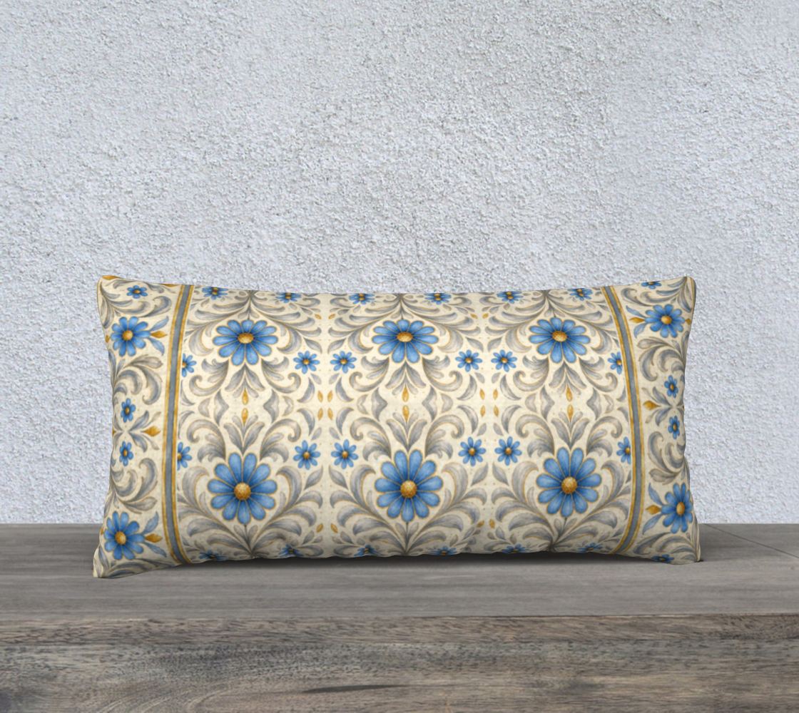 GIlded Azure Bloom 24 x 12 border pillow final