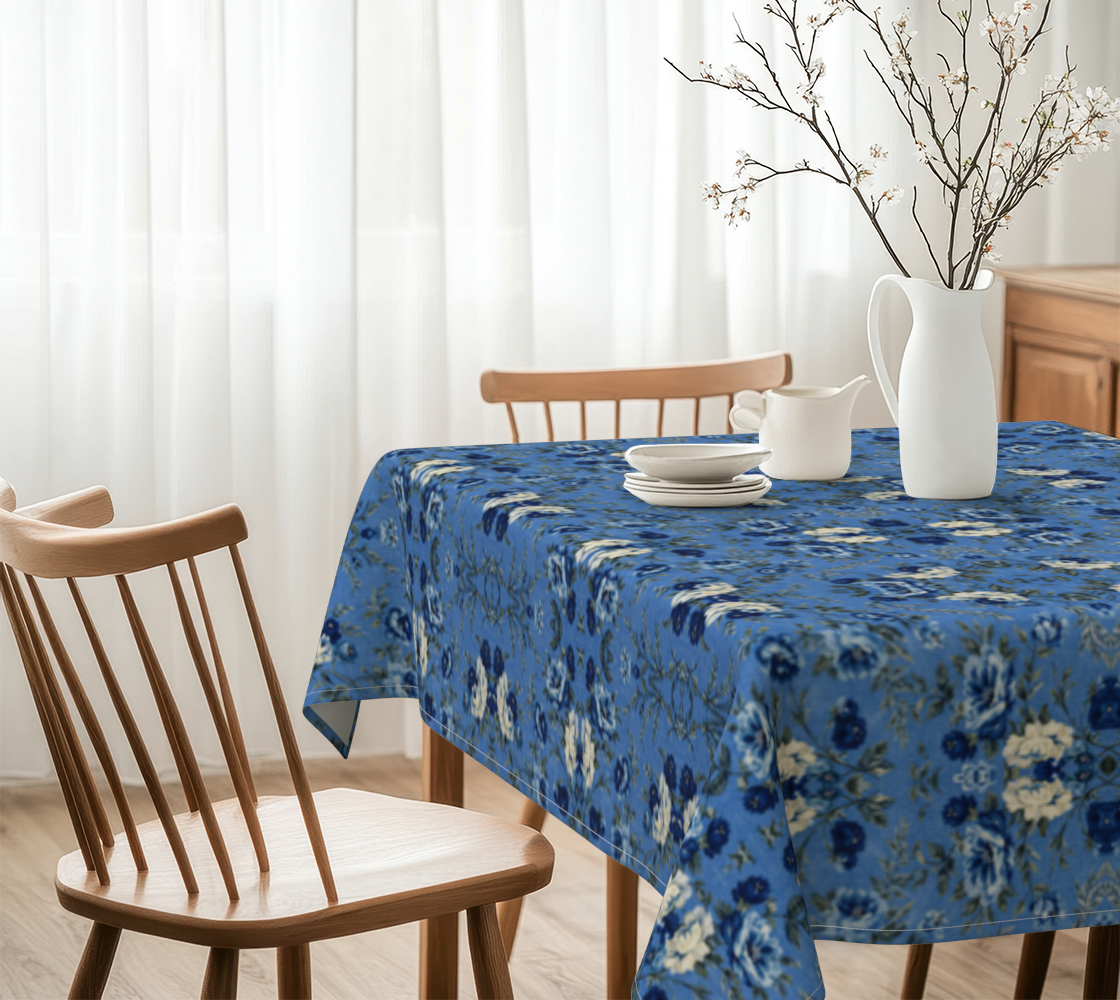 Blue Manor Bloom 60 x 60 Tablecloth