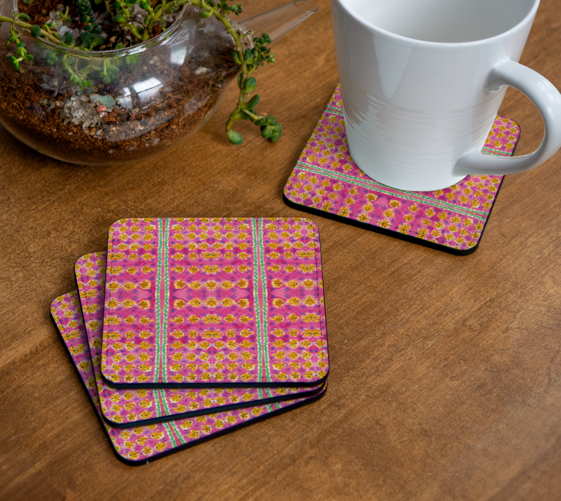 Pink Botanique Coasters