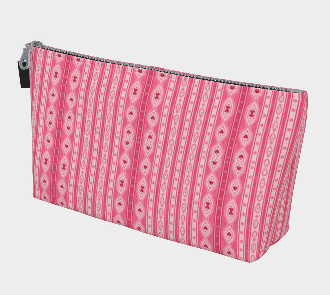 Sweet Heart Folk Stripe Makeup Bag