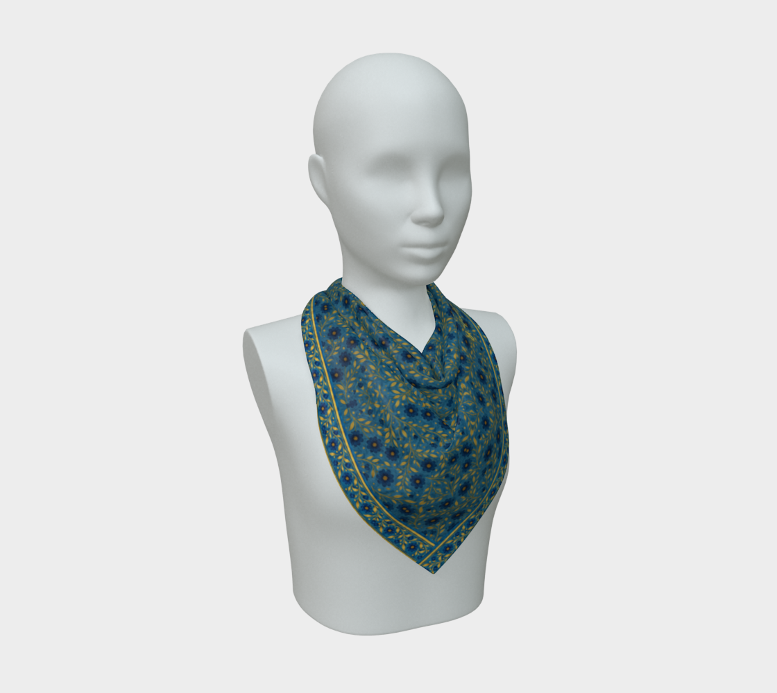 indigo meadow 36 x 36  scarf