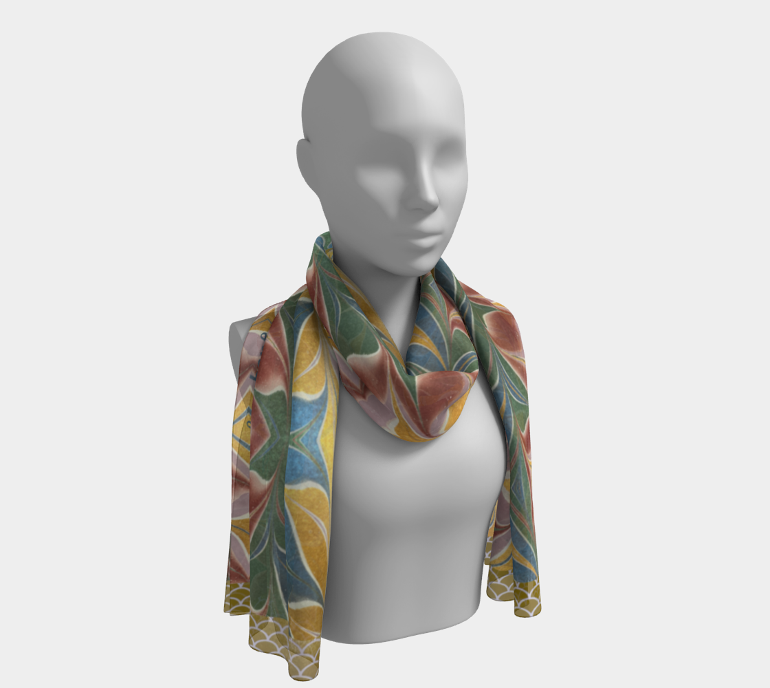 Florentine Flames Silk Long Scarf