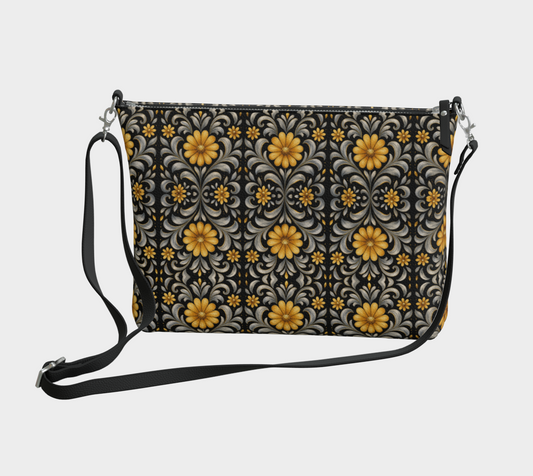 Midnight Silver Garden crossbody bag