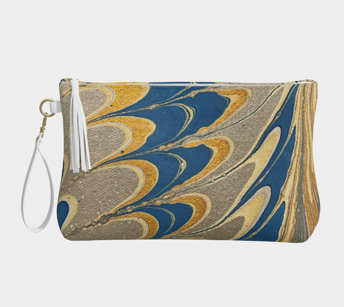 Prussian Blue redo vegan clutch bag