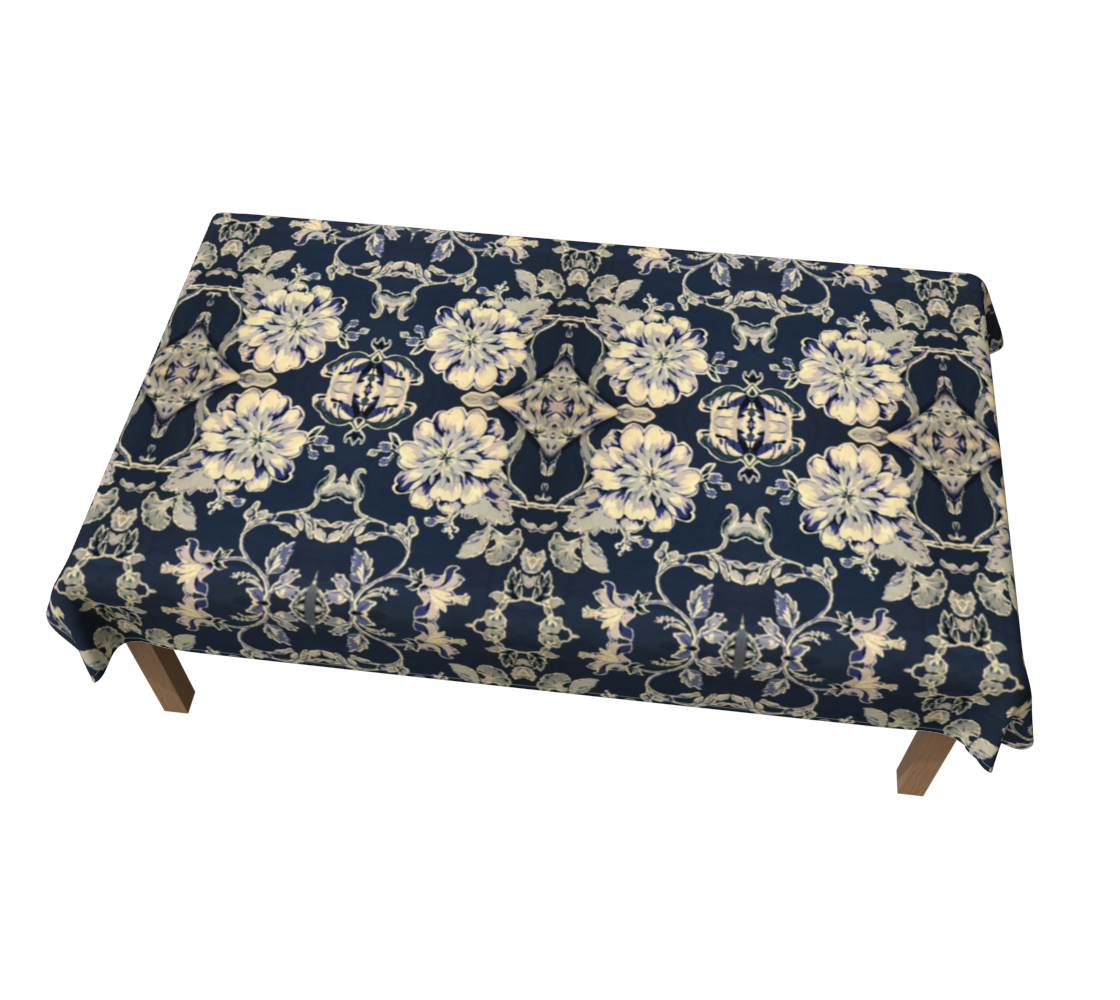 Blue Fleur Damask 60 x 90 Tablecloth