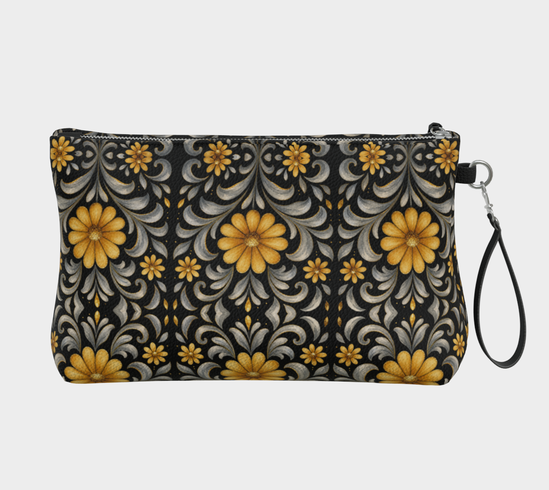 Midnight Silver Garden clutch bag