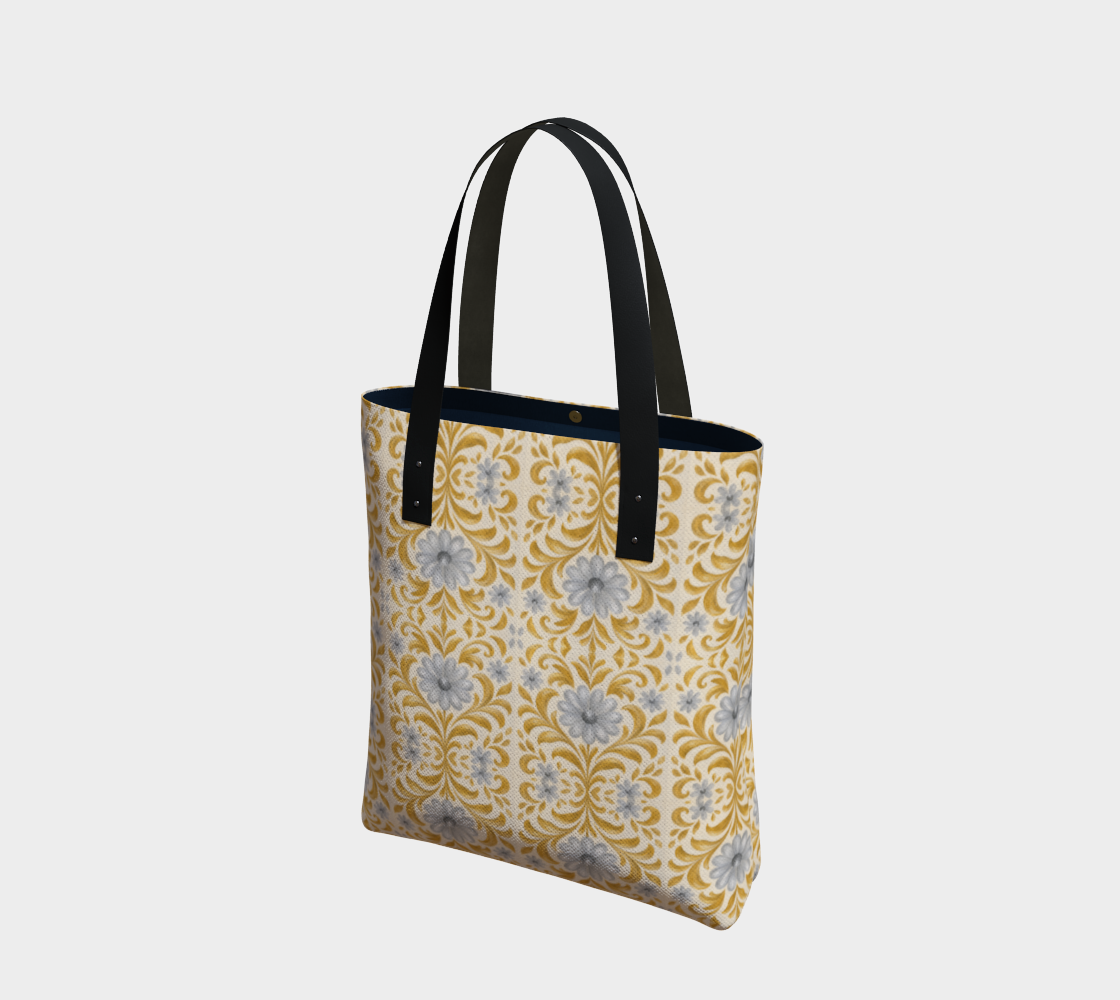 Gilded Garden Damask urban tote